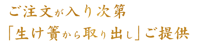 生け簀から取り出し